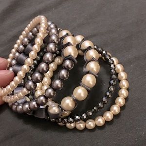 Chan Luu Pearl Ribbon Wrap Bracelet